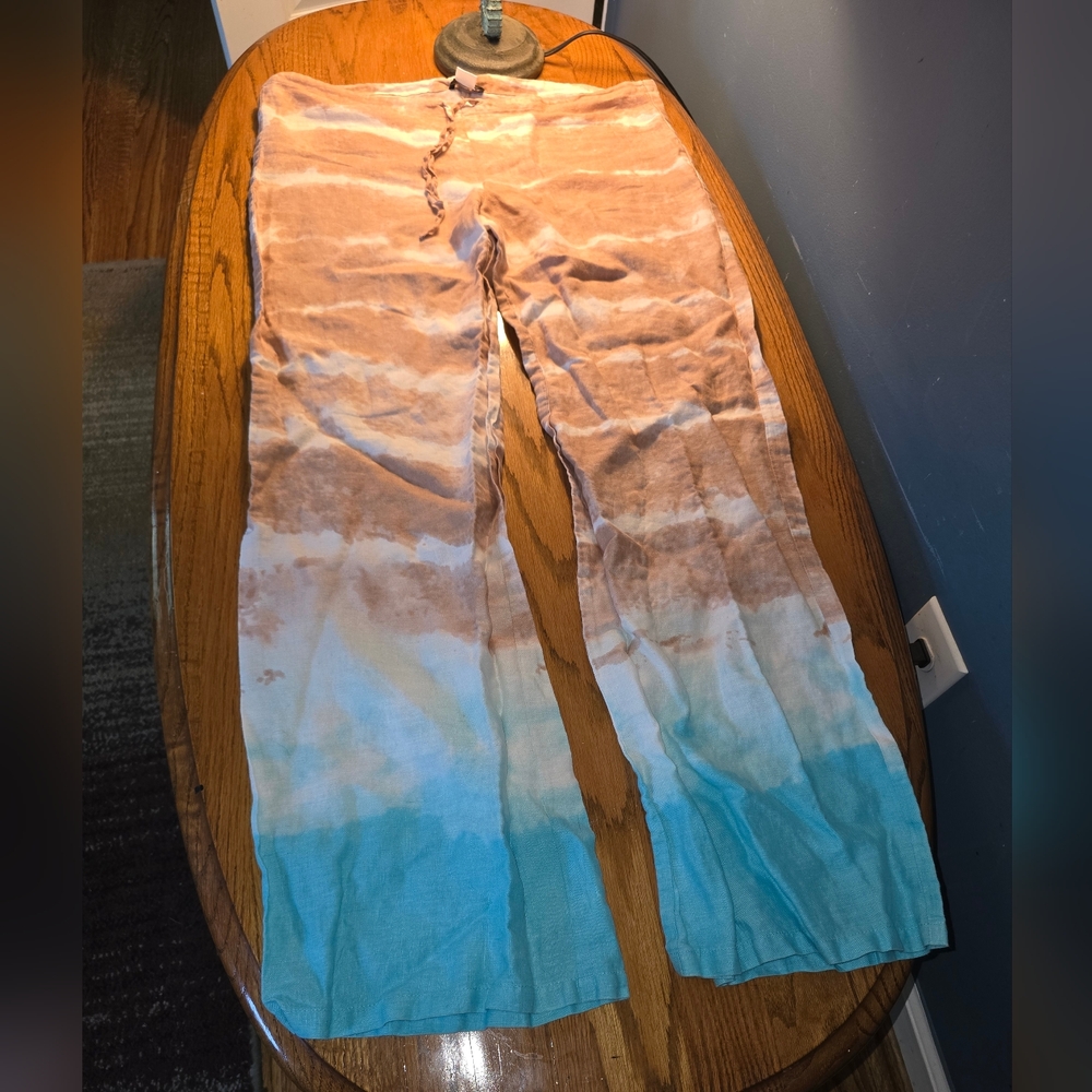 Venus Linen Tie Dye Pants, Medium
